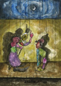 Marionettenserie Nr. 1, Aquarell auf Papier, 2011
