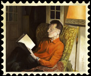 "Die Erstausgabe" Porträt Hermann Sawitzky, Öl auf Papier, 2012