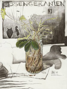 „Rosengeranien Bourbon für H. Janssen" - Buntstift, 2010 - Preis auf Anfrage